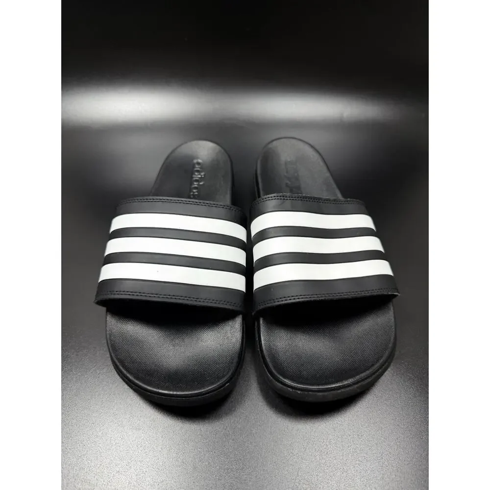 Adidas Adilette Comfort Black White Slide Sandals Unisex Adults Size 9